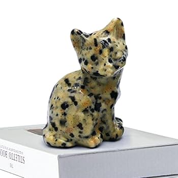 Amazon.co.jp: かわいい宝石猫の像天然水晶石クリスタル手彫りの